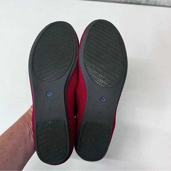 Rothy’s The Flat Bright Red Shoes Size 9 - Picture 4 of 6